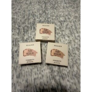 REALHER Pure Resolve Highlighter Compact New Full Size Lot of 3
